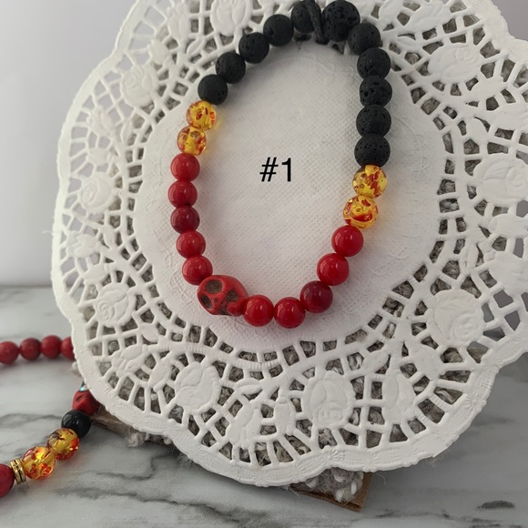 2/30$ 🔮 Red Dragon Gemstone Bracelet - Picture 2 of 8